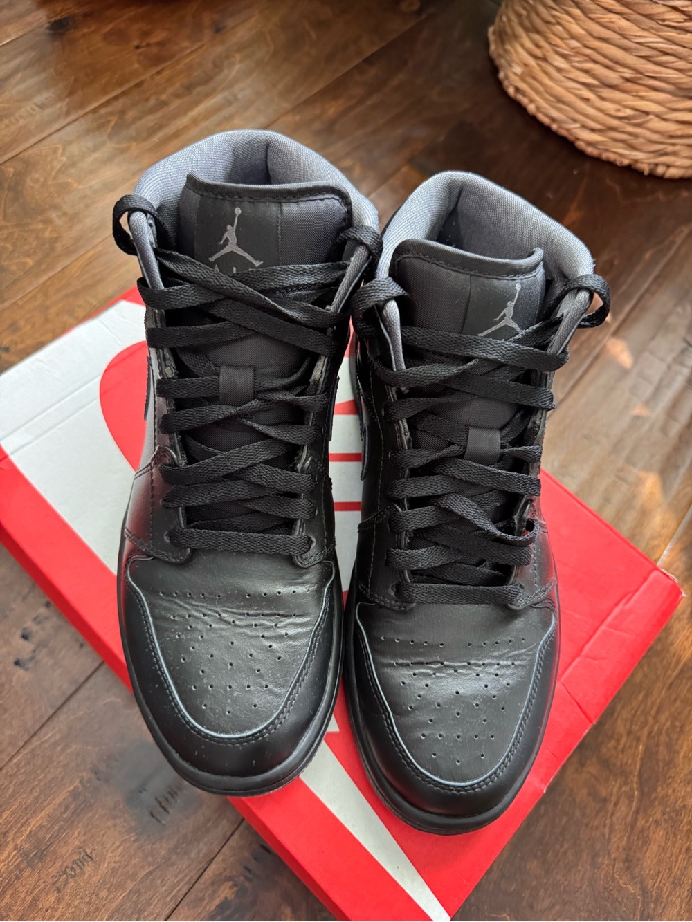 Jordan Black and Gray High-Top Sneakers